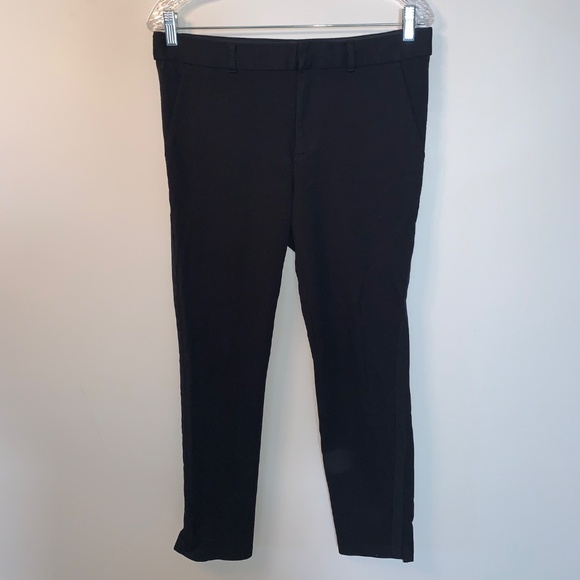 Madewell Black Trousers Side Detail Stripe 6 - Picture 1 of 9